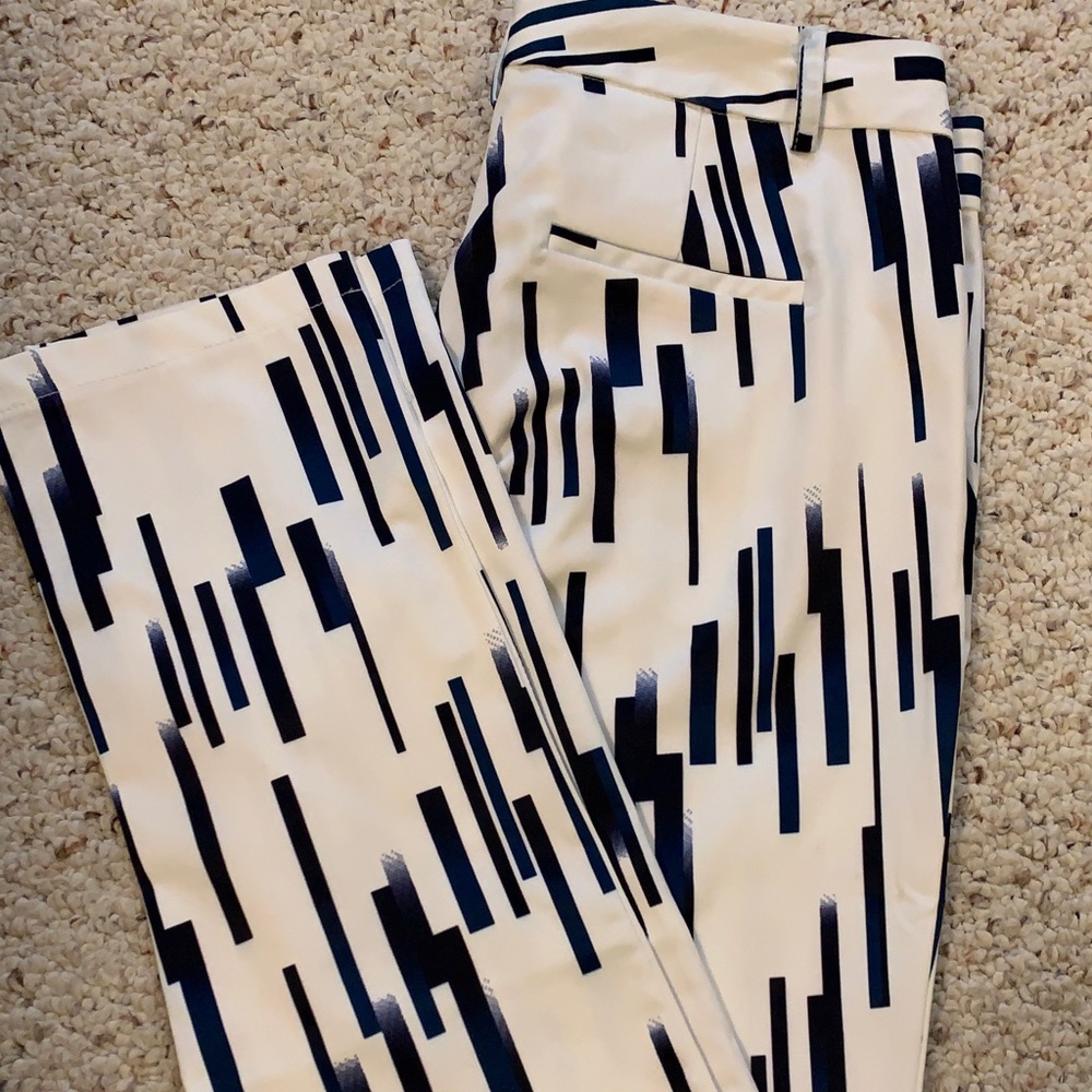 White/blue trousers